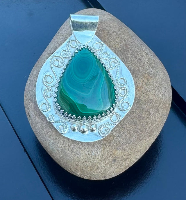 Malachite Swirl Pendant