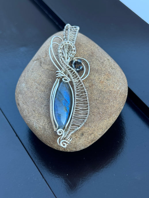 Handcrafted Wire-Wrapped Labradorite Pendant