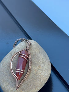 Handcrafted Wire-Wrapped Carnelian Pendant