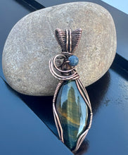 Load image into Gallery viewer, Blue Tigers Eye Marquise Pendant